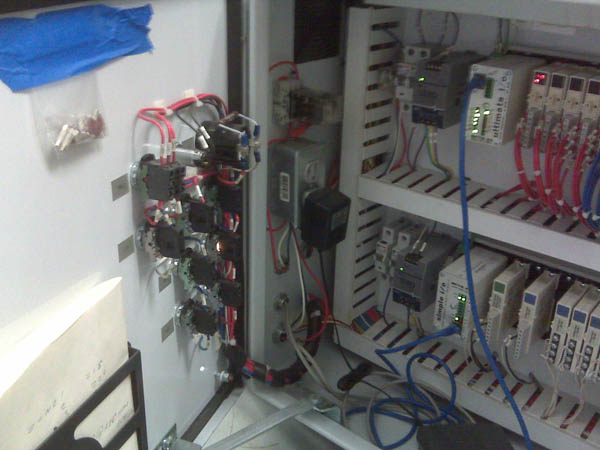 PLC controller installed by industrial electrician